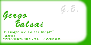 gergo balsai business card